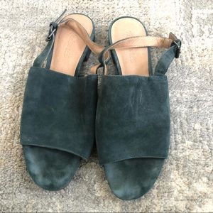Women's Green Suede Sandals